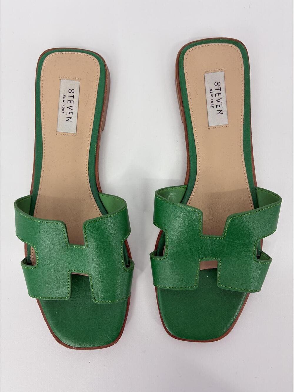 Steven New York Green Slide Sandals Women's size 9.5 M